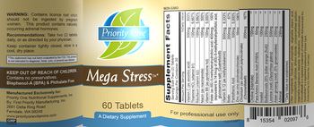 Priority One Nutritional Supplements Mega Stress - supplement