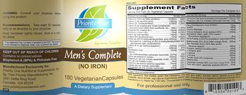 Priority One Nutritional Supplements Men's Complete - supplement