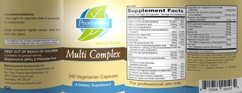 Priority One Nutritional Supplements Multi Complex - supplement