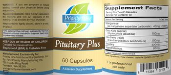 Priority One Nutritional Supplements Pituitary Plus - supplement