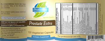 Priority One Nutritional Supplements Prostate Extra - supplement