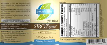 Priority One Nutritional Supplements SIBOZyme - supplement