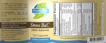 Priority One Nutritional Supplements Stress B&C - supplement