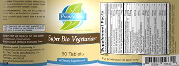 Priority One Nutritional Supplements Super Bio Vegetarian - supplement