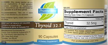 Priority One Nutritional Supplements Thyroid 32.5 - supplement