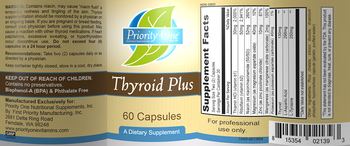 Priority One Nutritional Supplements Thyroid Plus - supplement