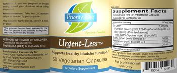 Priority One Nutritional Supplements Urgent-Less - supplement