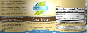 Priority One Nutritional Supplements Vana Trace - supplement
