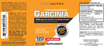 Pro-Nutra Ultra Concentrate Garcinia - supplement