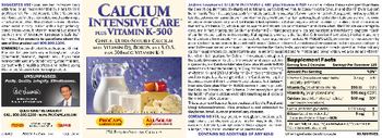 ProCaps Laboratories Calcium Intensive Care Plus Vitamin K-500 - supplement