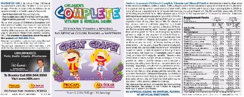 ProCaps Laboratories Children's Complete Vitamin & Mineral Drink Great Grape! - supplement