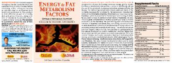 ProCaps Laboratories Energy & Fat Metabolism Factors - supplement