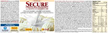 ProCaps Laboratories Secure Vanilla with Acetyl L-Carnitine 250 - supplement