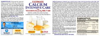 ProCaps Laboratories Ultimate Calcium Intensive Care With Vitamins D3 & K2 MK-7 100 - supplement