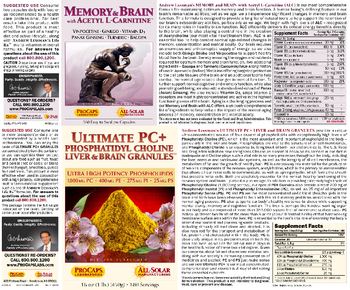 ProCaps Laboratories Ultimate PC+ Phosphatidyl Choline Liver & Brain Granules - supplement