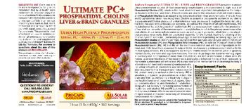 ProCaps Laboratories Ultimate PC+ Phosphatidyl Choline Liver & Brain Granules - supplement