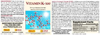 ProCaps Laboratories Vitamin K-500 - supplement