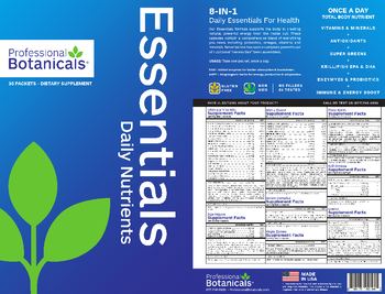 Professional Botanicals Essentials Daily Nutrients Vegie Zymes - supplement