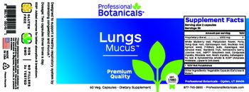 Professional Botanicals Lungs Mucus - supplement