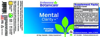 Professional Botanicals Mental Clarity + - supplement