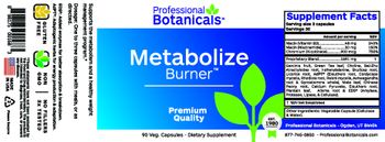 Professional Botanicals Metabolize Burner - supplement