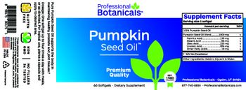 Professional Botanicals Pumpkin Seed Oil - supplement