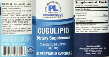 Progressive Laboratories Gugulipid 340 mg - supplement