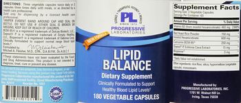 Progressive Laboratories Lipid Balance - supplement