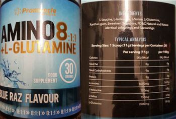 Promuscle Products Amino 8:1:1+L-Glutamine Blue Raz Flavour - food supplement