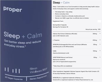 Proper Sleep + Calm - supplement