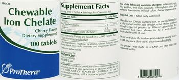 ProThera Chewable Iron Chelate Cherry flavor - supplement