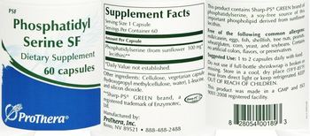 ProThera Phosphatidyl Serine SF - supplement