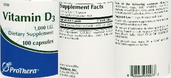 ProThera Vitamin D3 1,000 IU - supplement