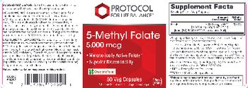 Protocol For Life Balance 5-Methyl Folate 5,000 mcg - supplement