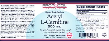 Protocol For Life Balance Acetyl-L Carnitine 500 mg - supplement