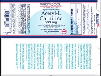 Protocol For Life Balance Acetyl-L Carnitine 500 mg - supplement