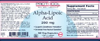 Protocol For Life Balance Alpha-Lipoic Acid 250 mg - supplement