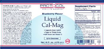 Protocol For Life Balance Blueberry Flavor Liquid Cal-Mag - supplement