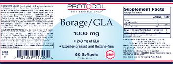 Protocol For Life Balance Borage/GLA 1000 mg - supplement