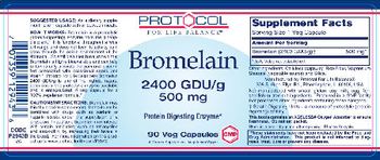 Protocol For Life Balance Bromelain 2400 GDU/g 500 mg - supplement