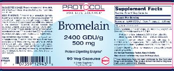 Protocol For Life Balance Bromelain 2400 GDU/g 500 mg - supplement