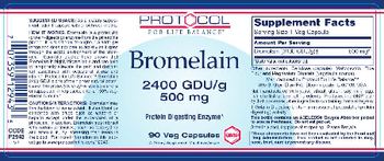 Protocol For Life Balance Bromelain 2400 GDU/g 500 mg - supplement