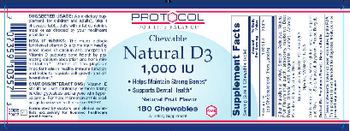 Protocol For Life Balance Chewable Natural D3 1,000 IU Natural Fruit Flavor - supplement
