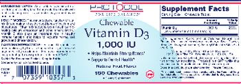 Protocol For Life Balance Chewable Vitamin D3 1,000 IU Natural Fruit Flavor - supplement