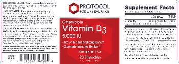 Protocol For Life Balance Chewable Vitamin D3 5,000 IU Natural Mint Flavor - supplement