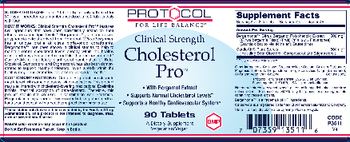 Protocol For Life Balance Clinical Strength Cholesterol Pro - supplement