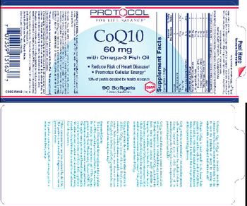 Protocol For Life Balance CoQ10 60 mg with Omega-3 Fish Oil - supplement