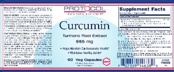 Protocol For Life Balance Curcumin Turmeric Root Extract 665 mg - supplement