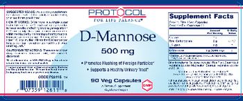 Protocol For Life Balance D-Mannose 500 mg - supplement