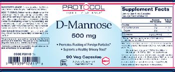 Protocol For Life Balance D-Mannose 500 mg - supplement